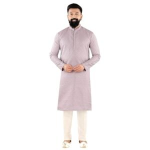 Men Kurta Bottom Set Comfortable Fabric Traditional Indian Ethnic Dress for Wedding Ceremony Festival Celebration and Occasion | Onion